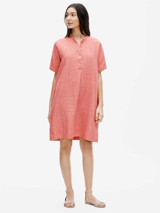 Eileen Fisher Other - $258 Eileen Fisher Organic Linen Delave Mandarin Collar Shirtdress** US XS